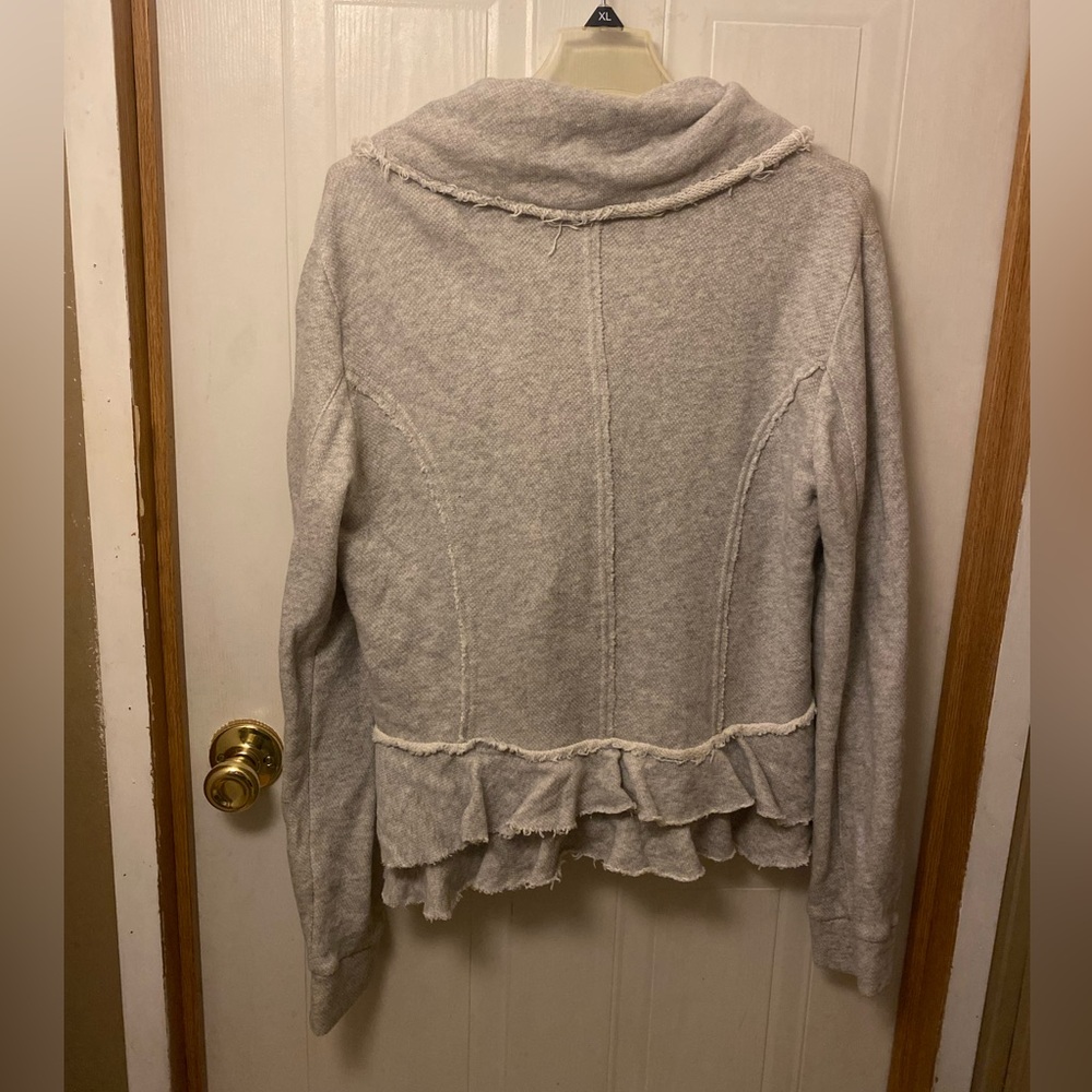 Sundance Light Gray Ruffle Knit jacket/Sweater - Picture 3 of 7